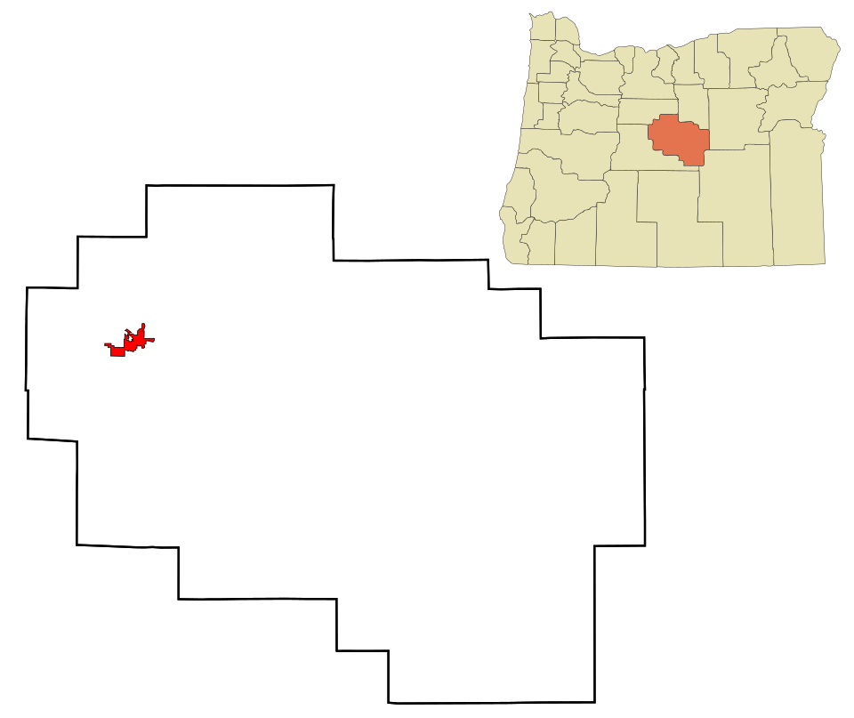 Locator map of Prineville