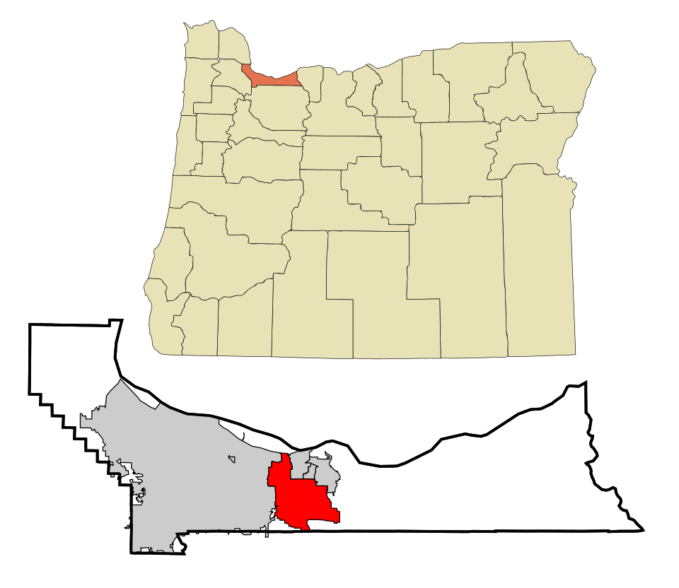Locator map of Gresham