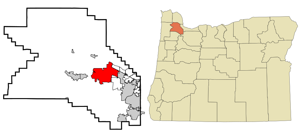 Locator map of Hillsboro
