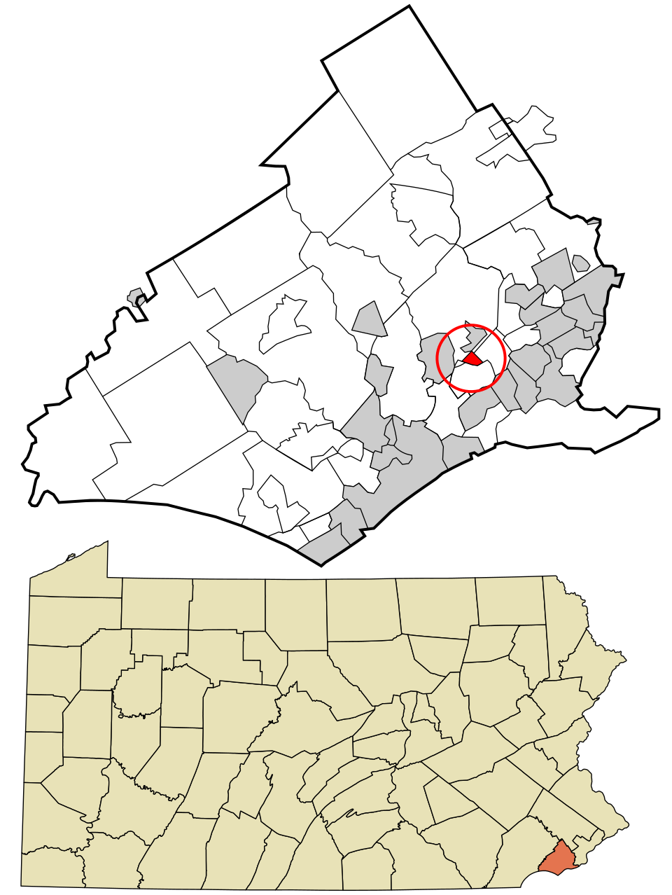 Locator map of Rutledge
