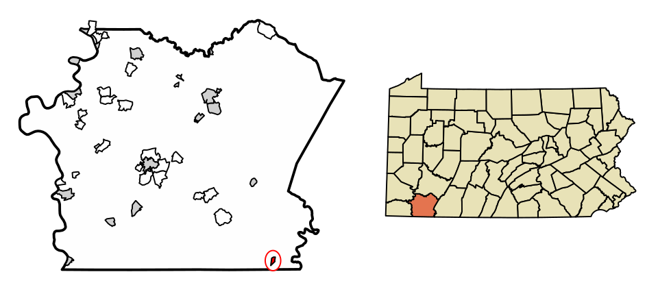 Locator map of Markleysburg