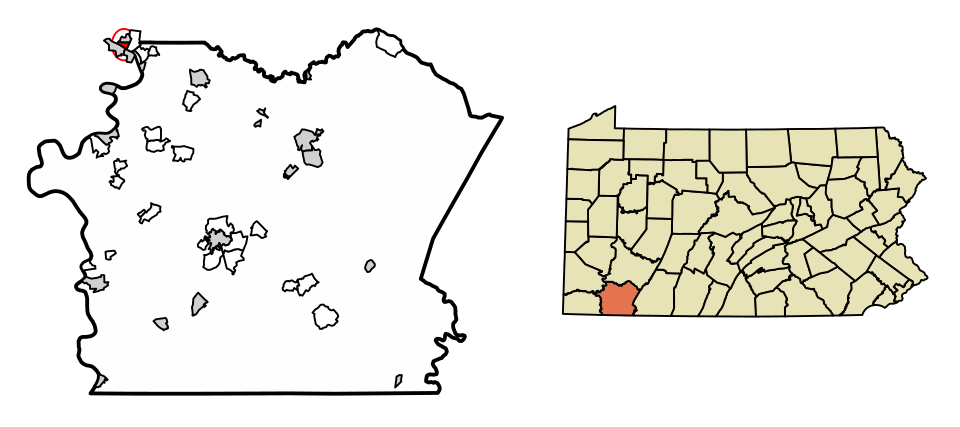 Locator map of Belle Vernon