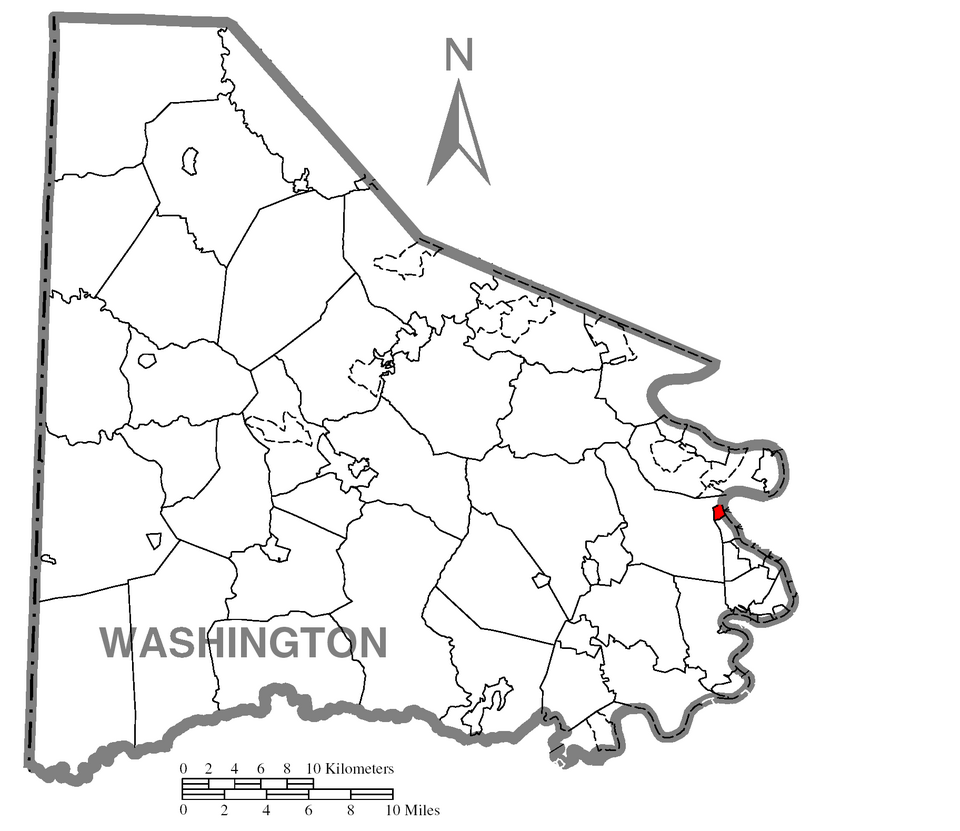 Locator map of North Charleroi