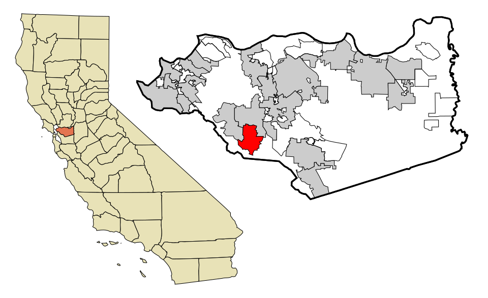 Locator map of Moraga