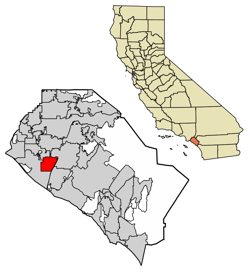 Locator map of Fountain Valley
