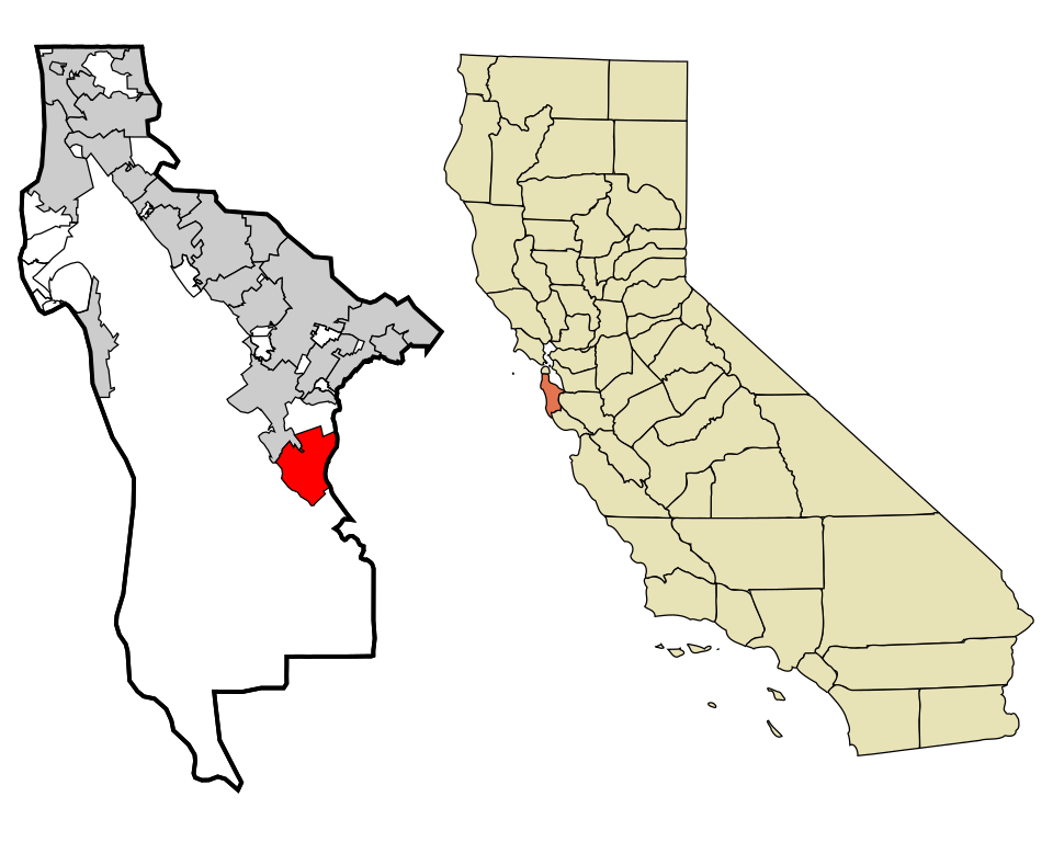 Locator map of Portola Valley
