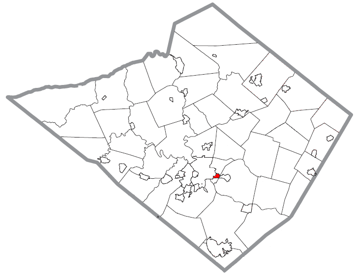 Locator map of Mount Penn
