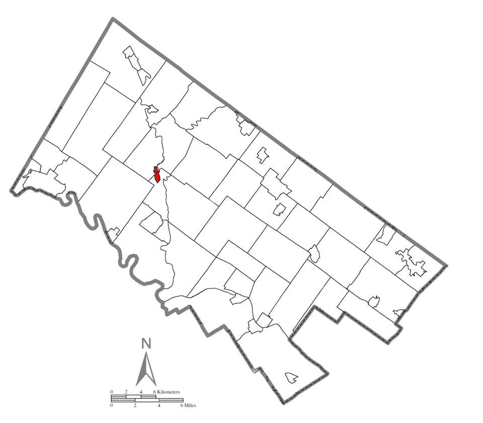 Locator map of Schwenksville