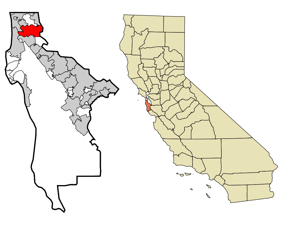 Locator map of South San Francisco
