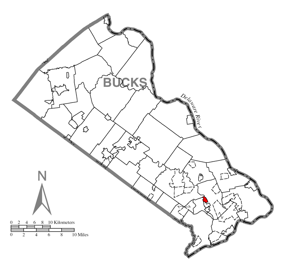 Locator map of Langhorne