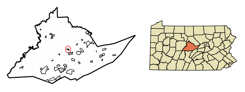 Locator map of Milesburg