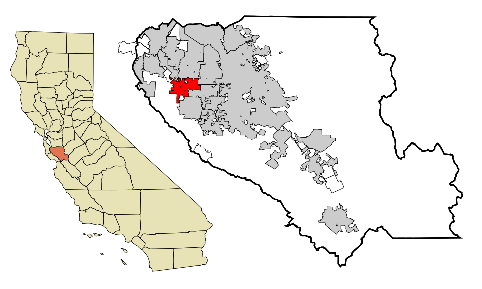 Locator map of Cupertino