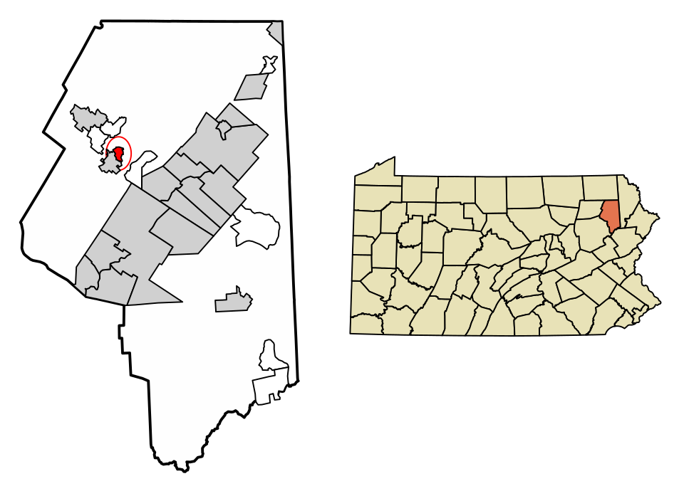 Locator map of Clarks Green