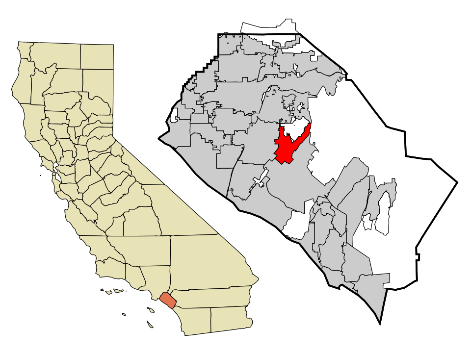 Locator map of Tustin