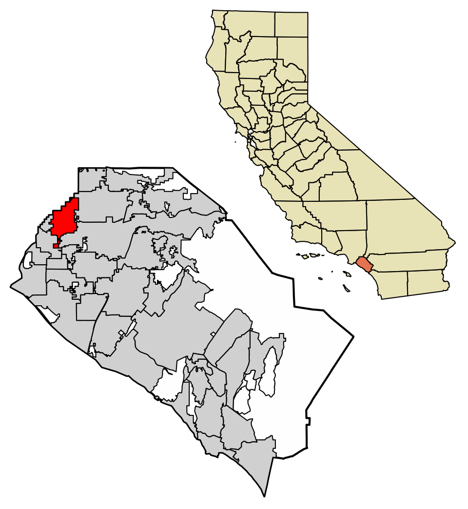 Locator map of Buena Park