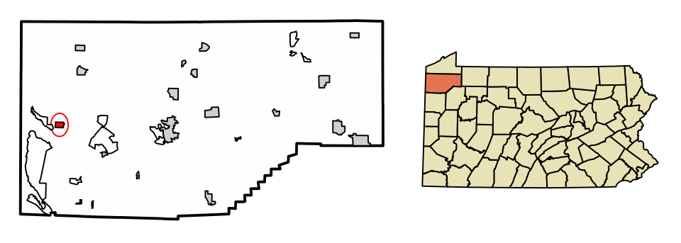 Locator map of Linesville