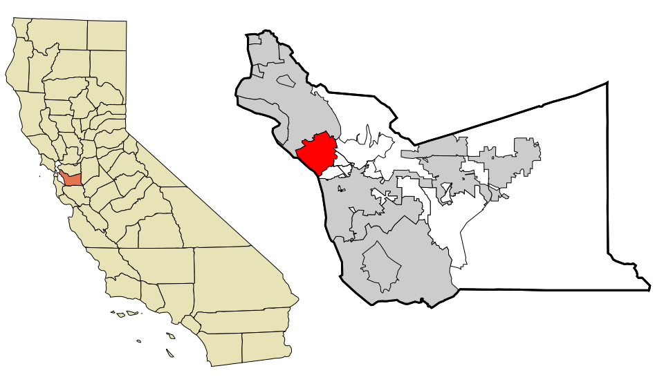 Locator map of San Leandro
