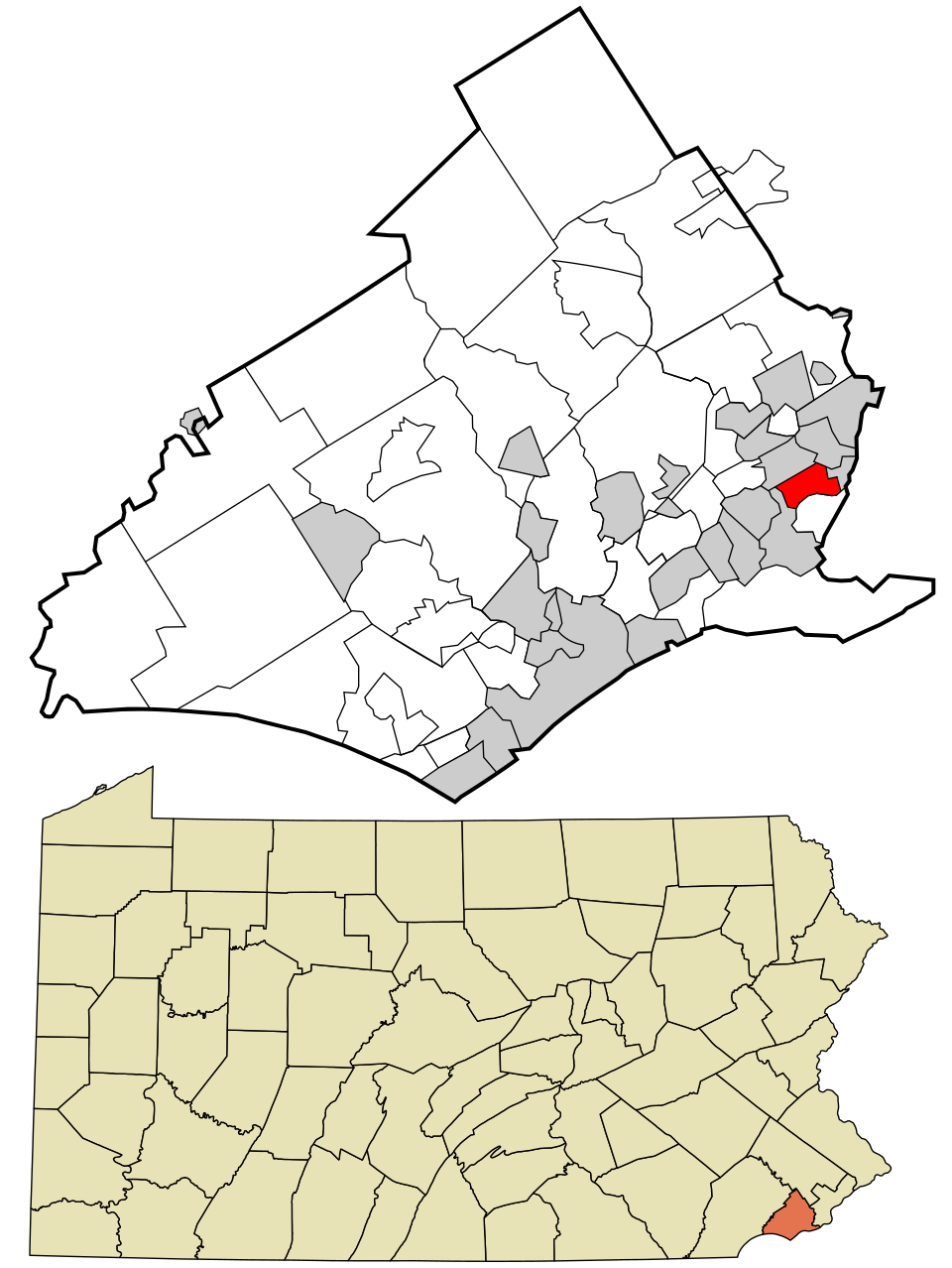 Locator map of Sharon Hill