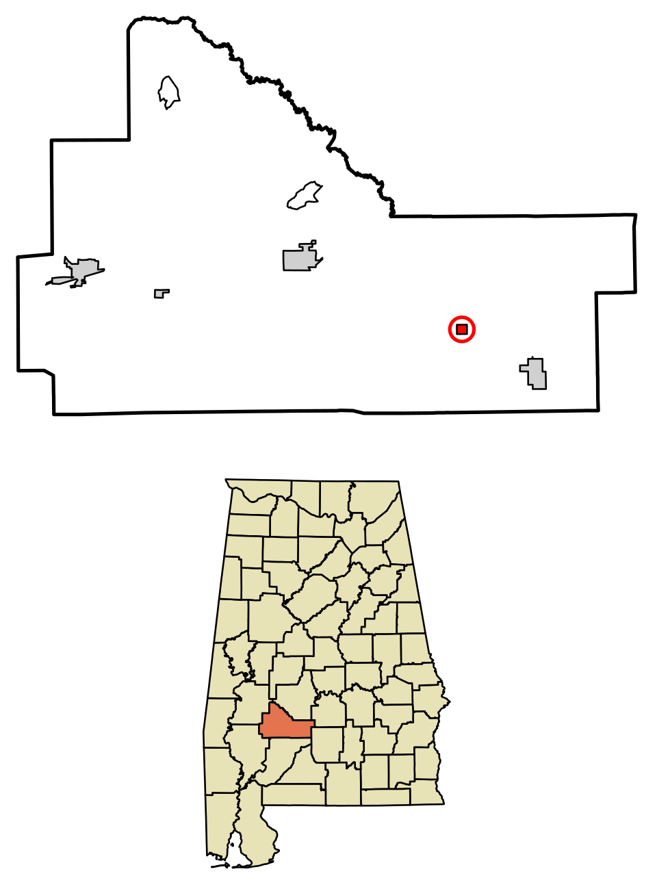 Locator map of Oak Hill