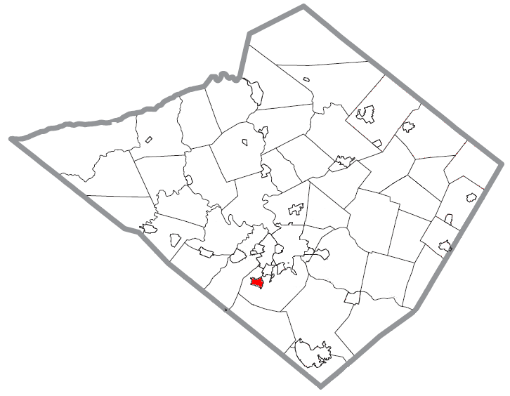 Locator map of Mohnton