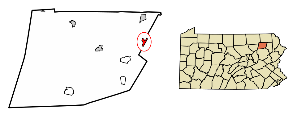Locator map of Factoryville