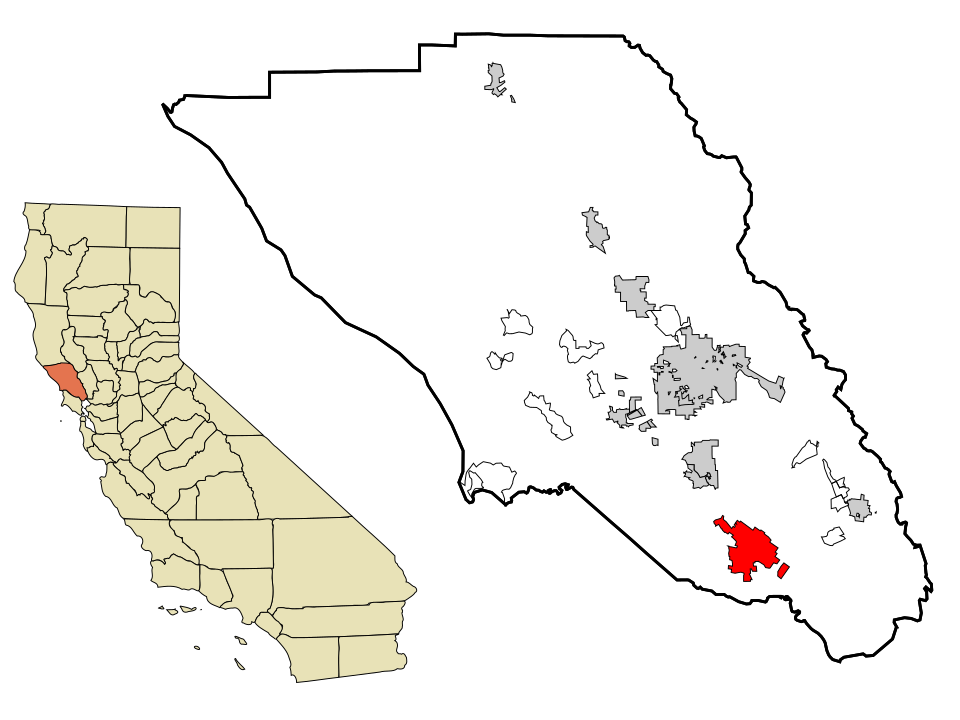 Locator map of Petaluma