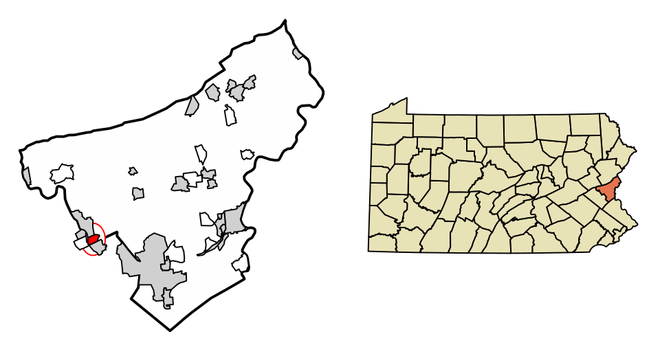 Locator map of North Catasauqua