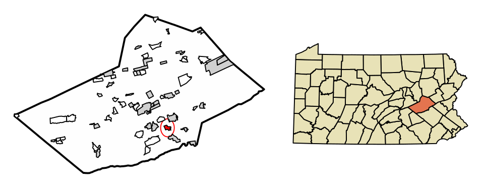 Locator map of Landingville