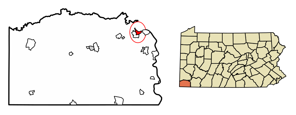 Locator map of Rices Landing