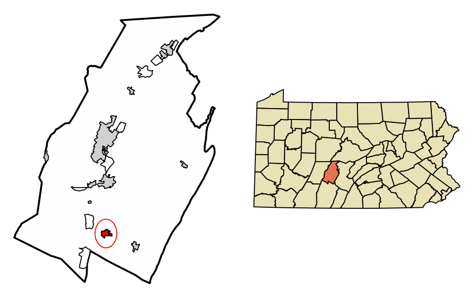 Locator map of Roaring Spring