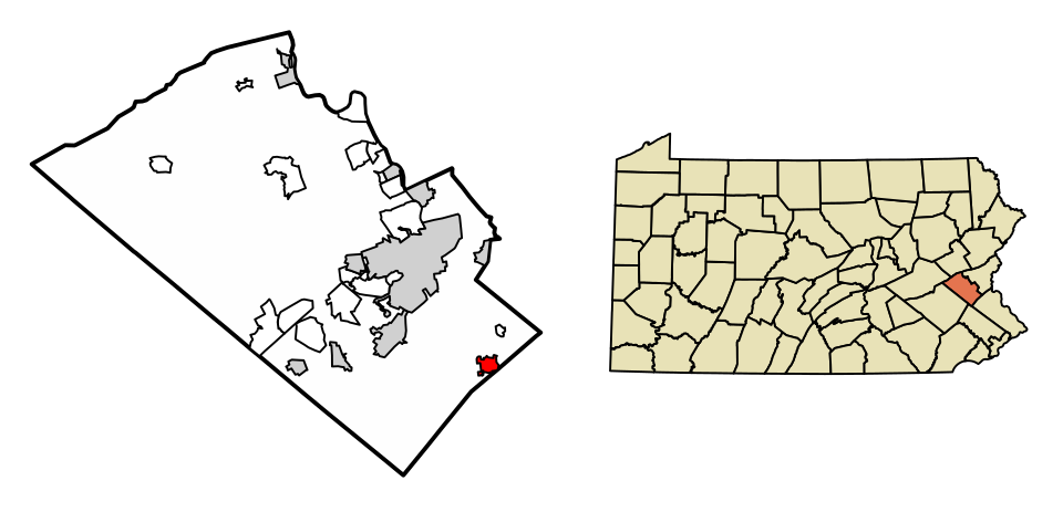Locator map of Coopersburg