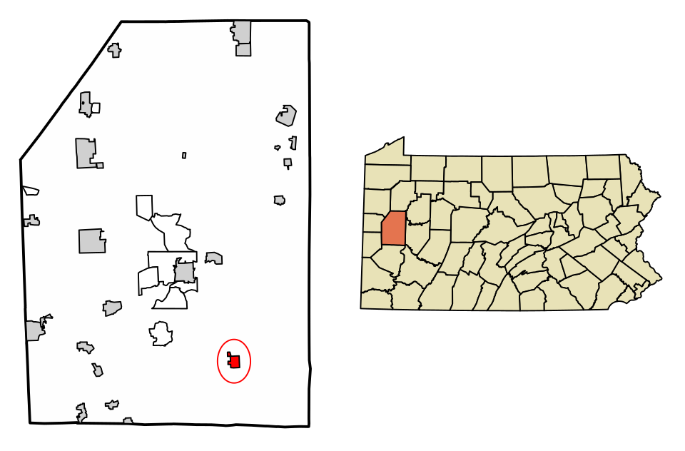 Locator map of Saxonburg