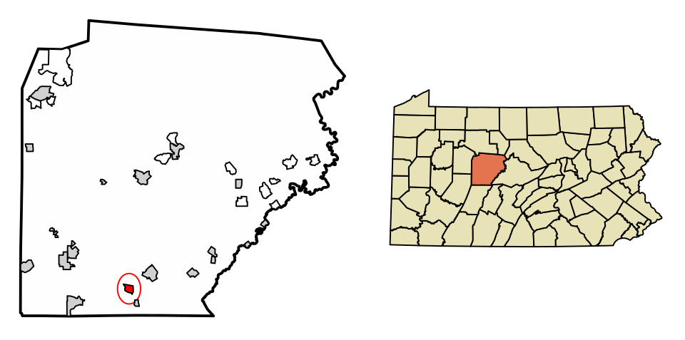 Locator map of Irvona