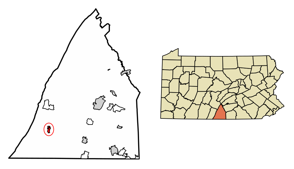 Locator map of Mercersburg