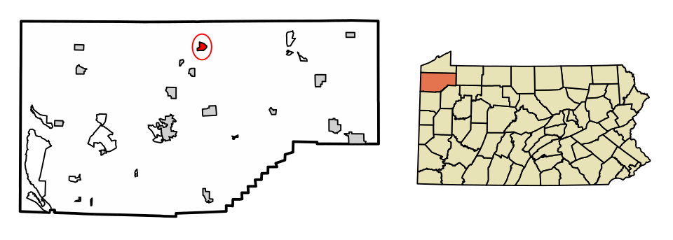 Locator map of Cambridge Springs