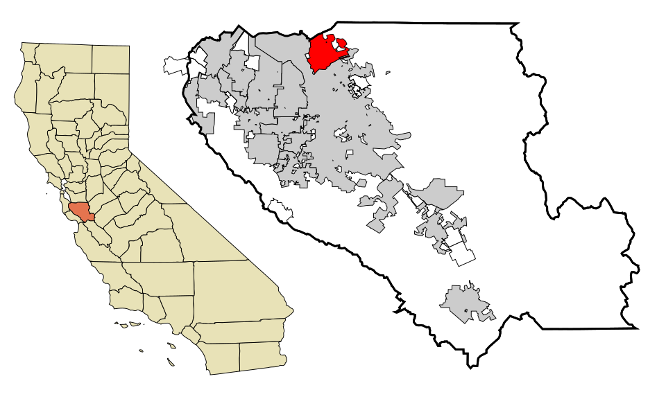 Locator map of Milpitas