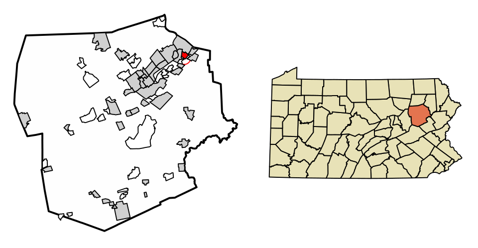 Locator map of Hughestown