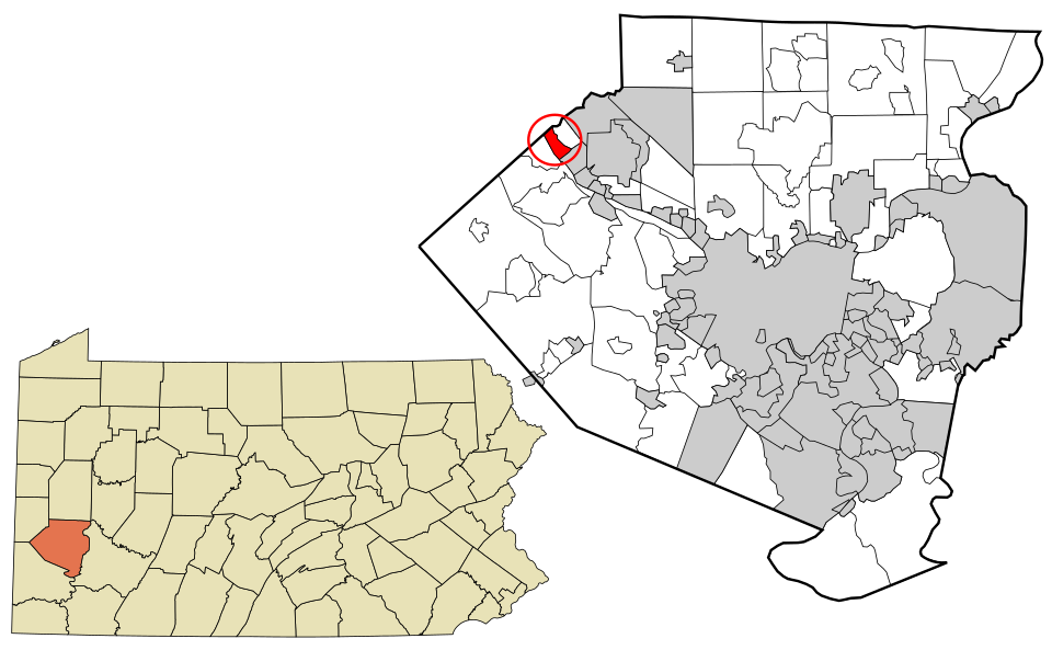 Locator map of Leetsdale