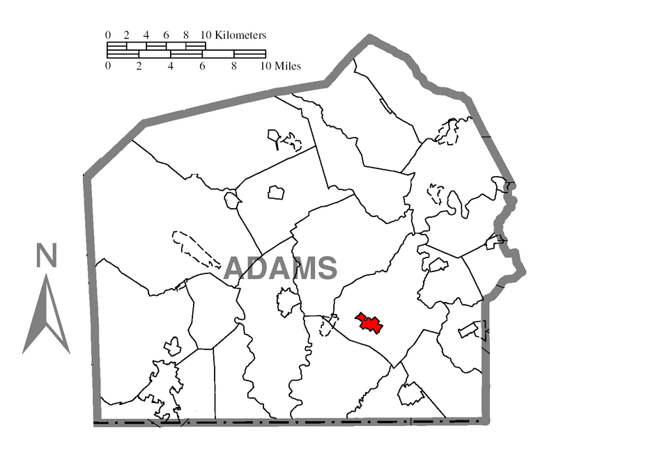 Locator map of Bonneauville