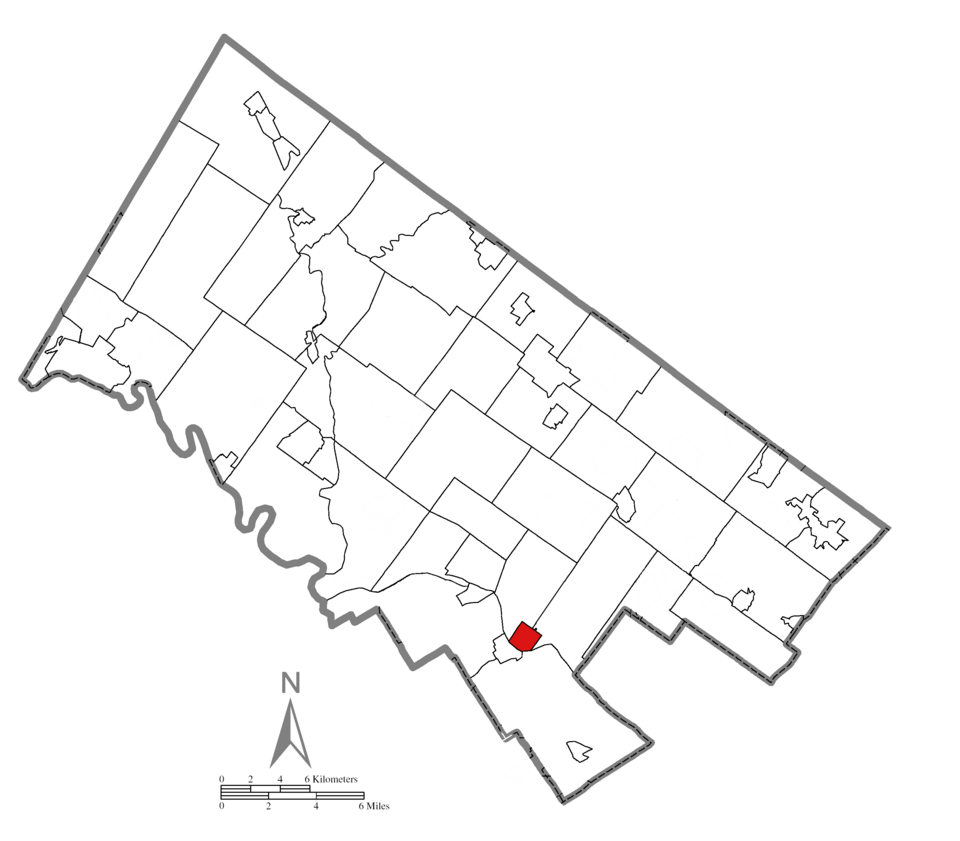 Locator map of Conshohocken