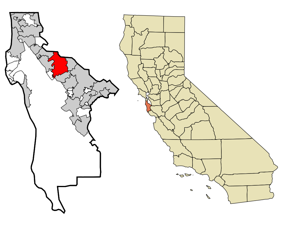 Locator map of San Mateo