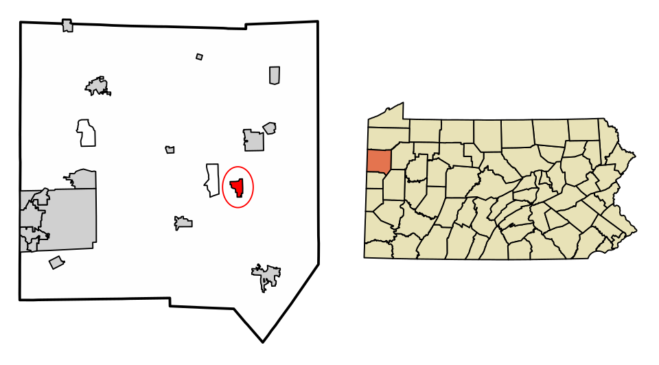 Locator map of Jackson Center