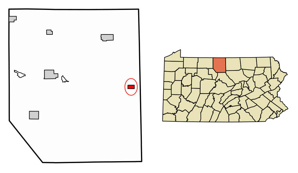 Locator map of Galeton
