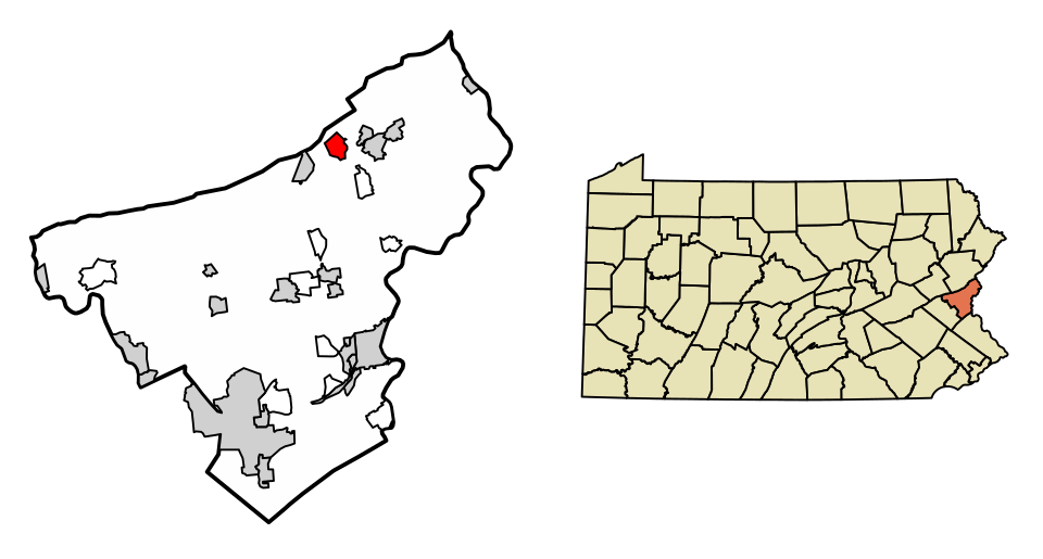 Locator map of Pen Argyl
