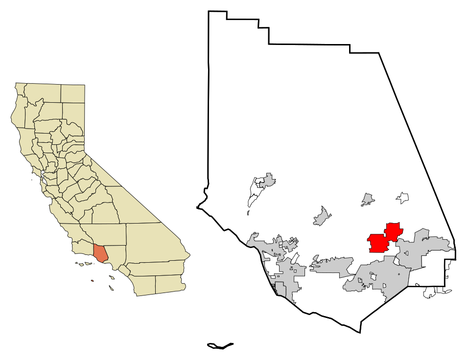 Locator map of Moorpark