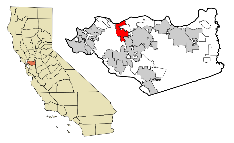 Locator map of Martinez