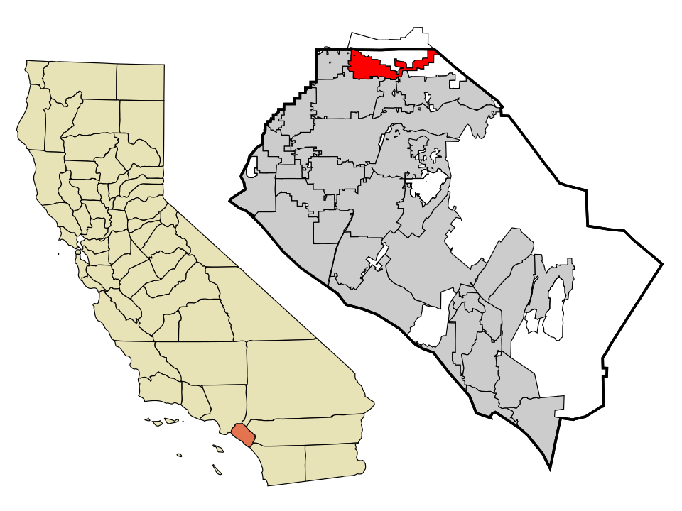 Locator map of Brea