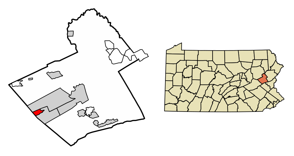 Locator map of Lansford