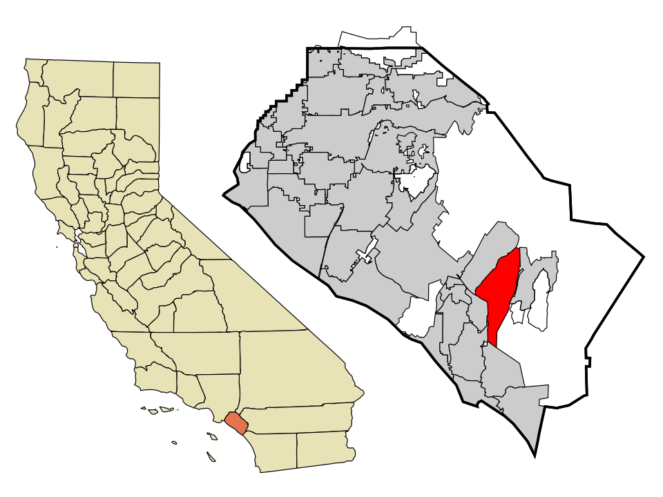 Locator map of Mission Viejo