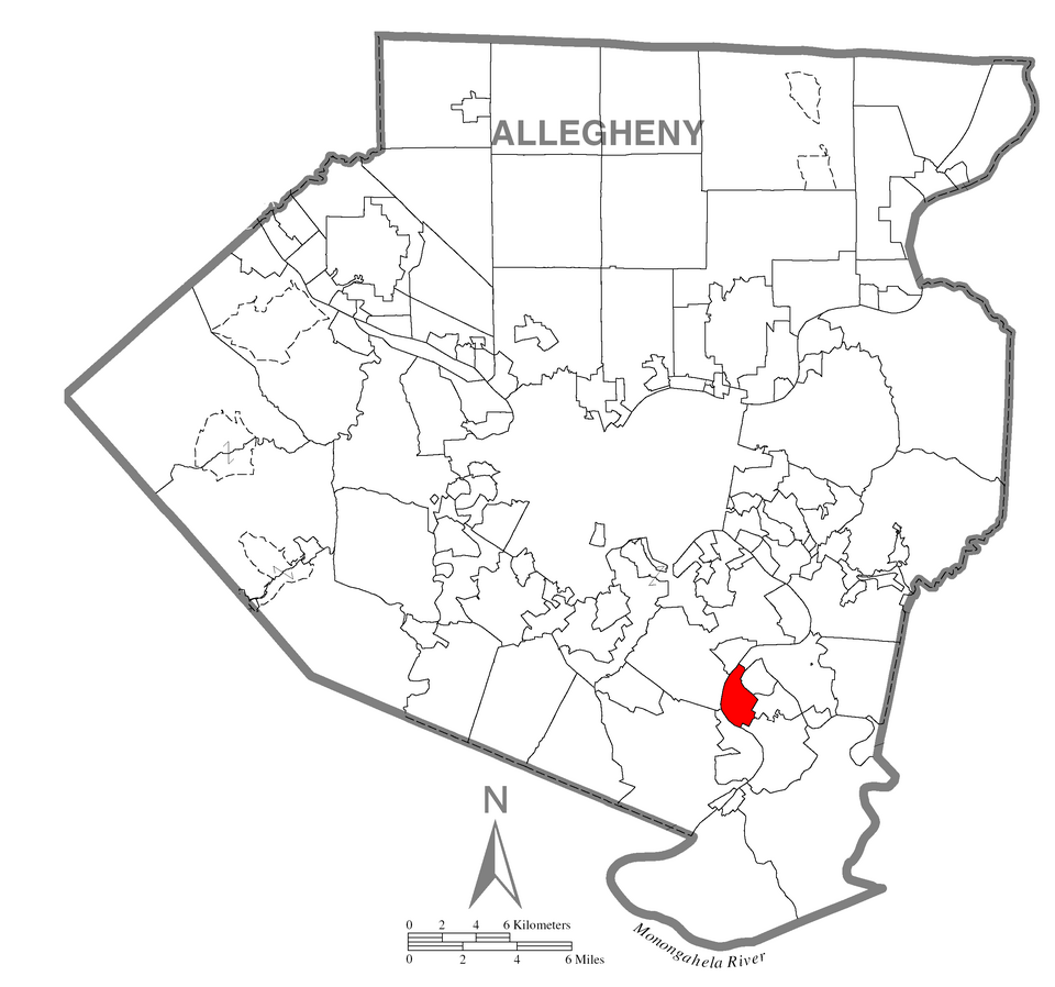 Locator map of Glassport